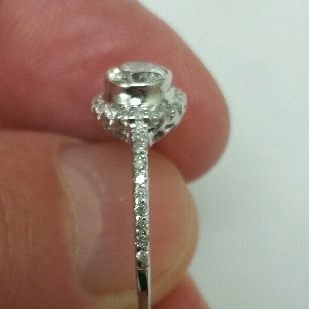 GIA $3920 18k white gold 100% Natural 1.00ct diamond ring - Picture 6 of 8